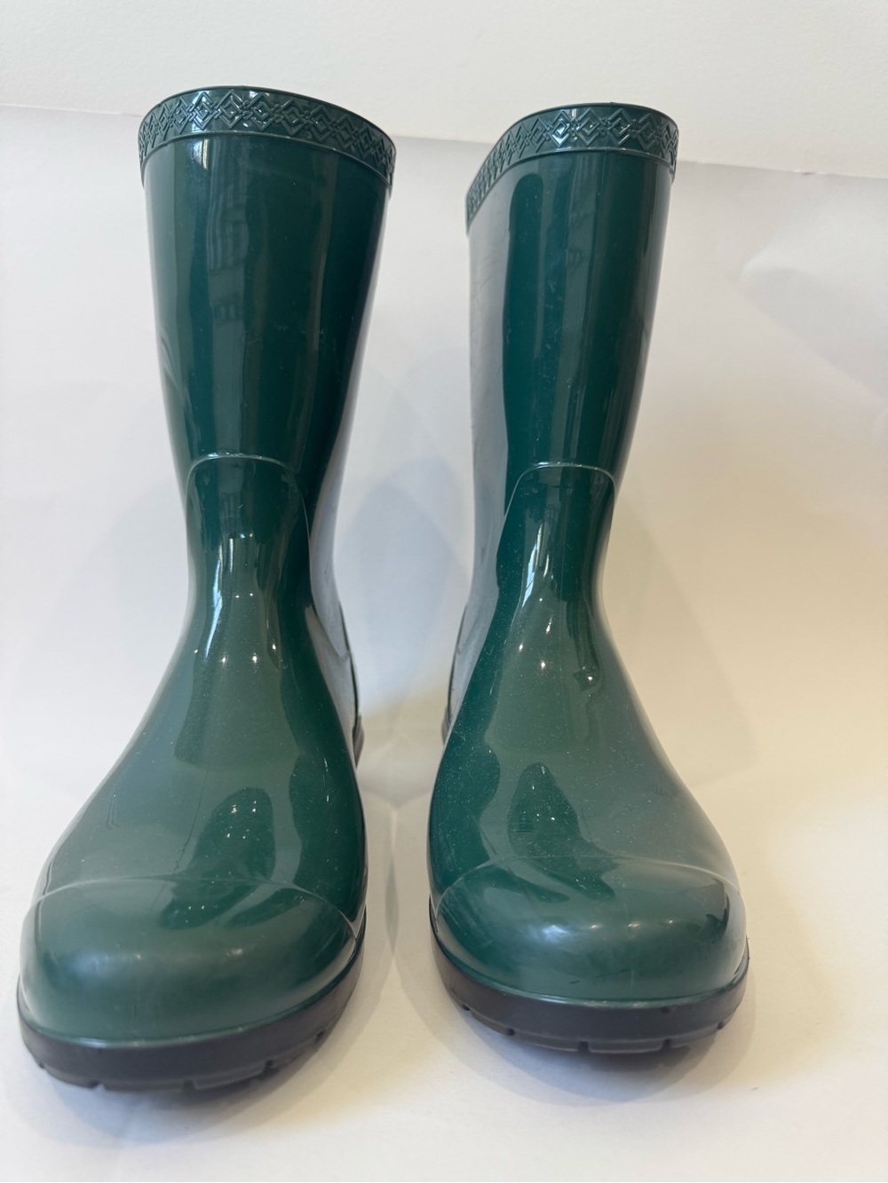 UGG Women's Dark Green Gloss Rain Boots
